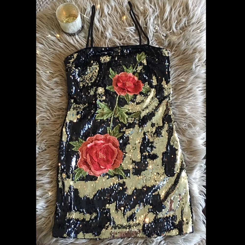 Mermaid Sequin Forever 21 Black/Silver Mini Dress